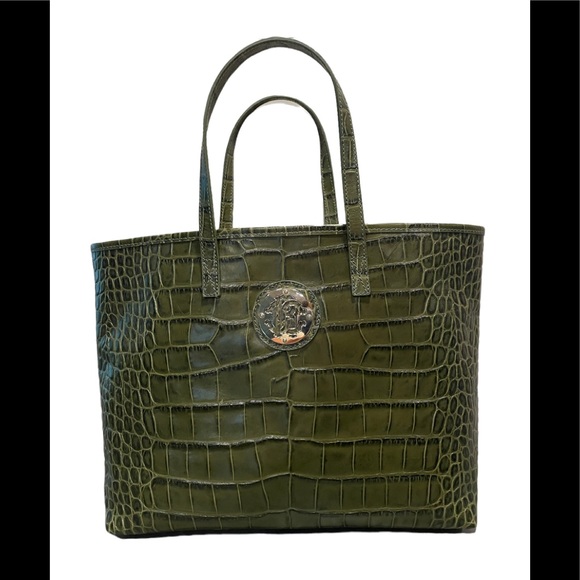 Roberto Cavalli moss green tote - purse NWT - Picture 1 of 15